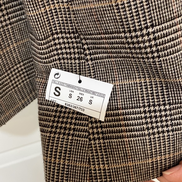 NWT Zara Woman Wool Blend Herringbone Blazer - Sz S - Picture 8 of 9